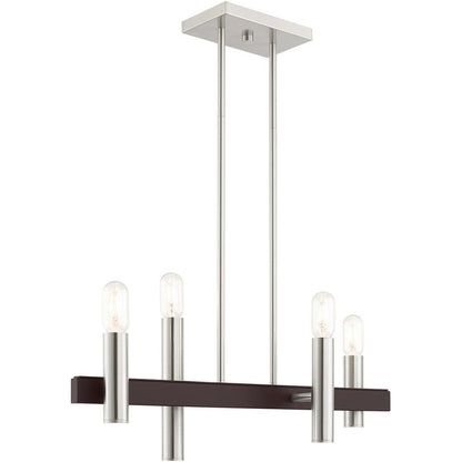 Four Light Dimmable Chandelier With Shades
