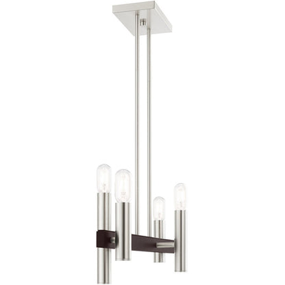 Four Light Dimmable Chandelier With Shades