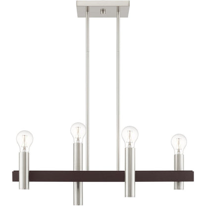 Four Light Dimmable Chandelier With Shades