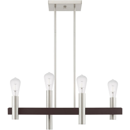 Four Light Dimmable Chandelier With Shades