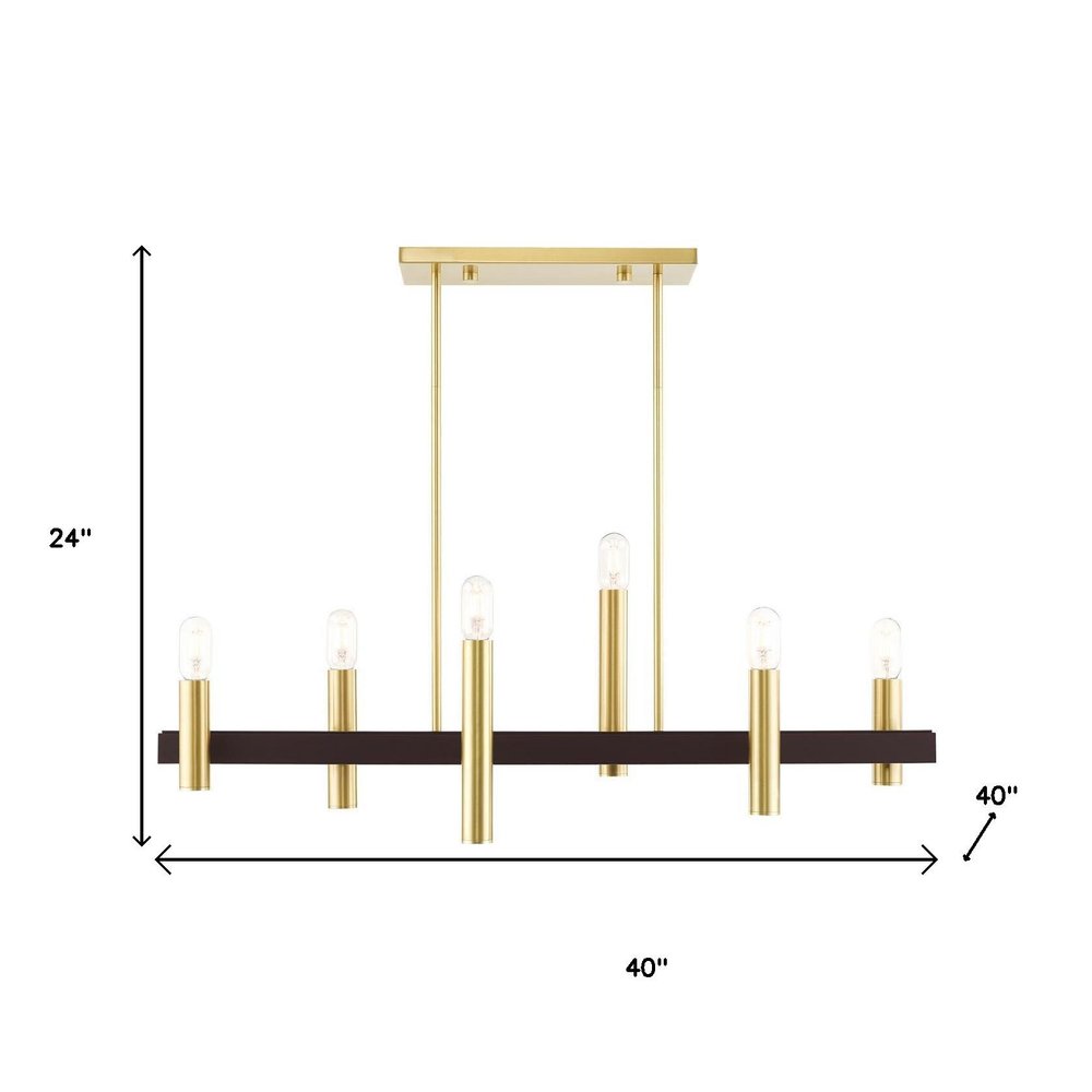 Six Light Dimmable Chandelier With Shades