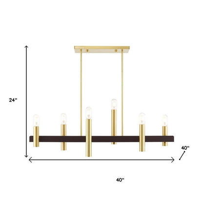 Six Light Dimmable Chandelier With Shades