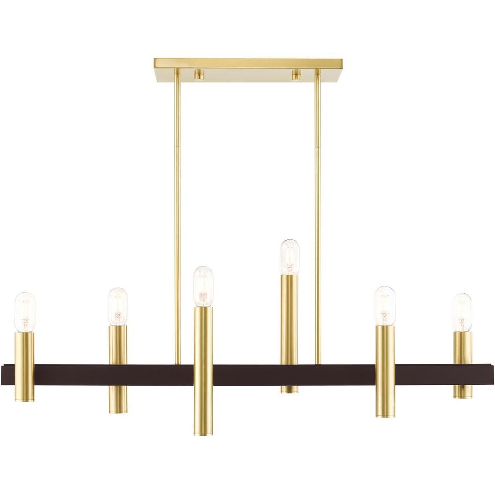 Six Light Dimmable Chandelier With Shades