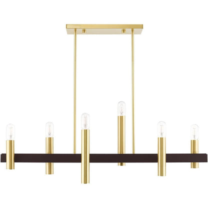 Six Light Dimmable Chandelier With Shades