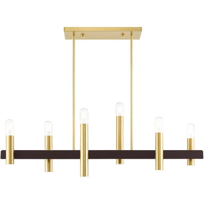 Six Light Dimmable Chandelier With Shades