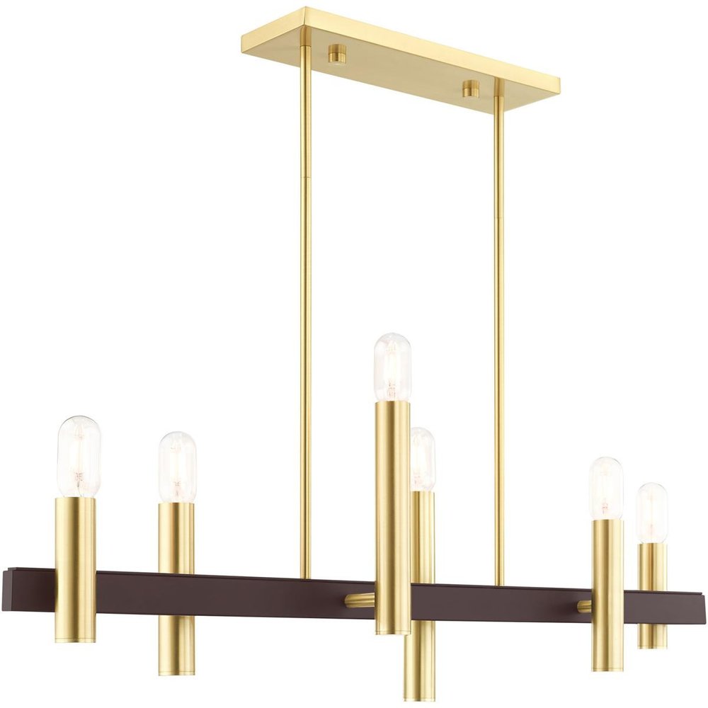 Six Light Dimmable Chandelier With Shades