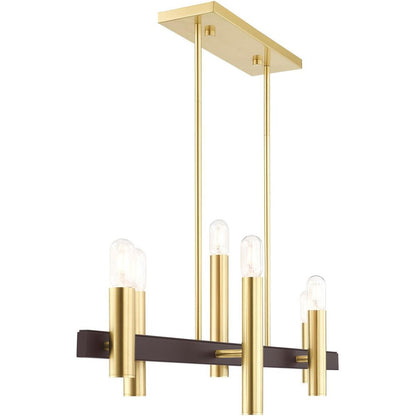 Six Light Dimmable Chandelier With Shades