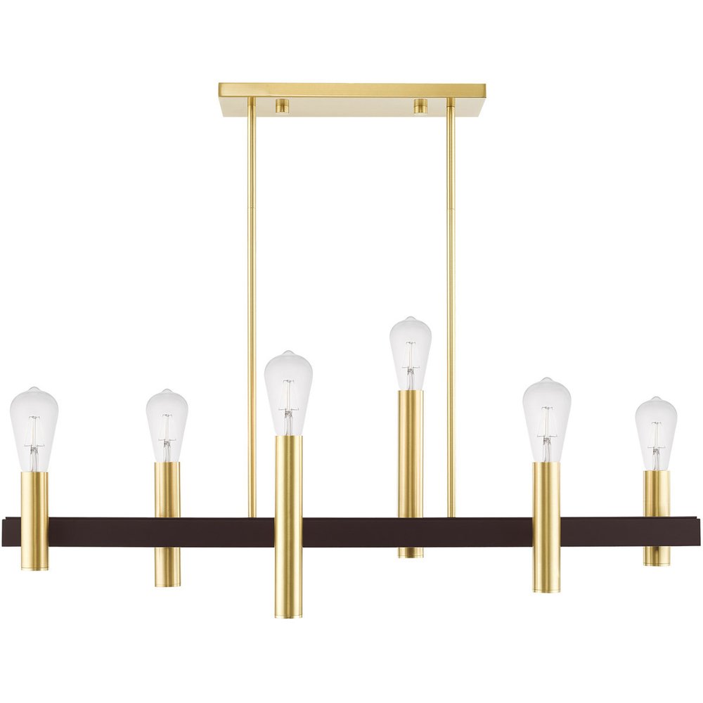Six Light Dimmable Chandelier With Shades