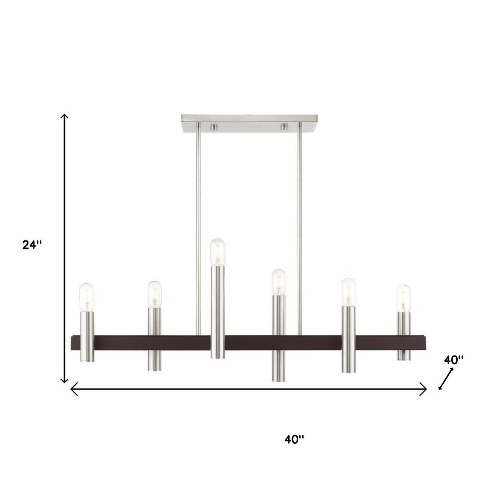 Six Light Dimmable Chandelier With Shades