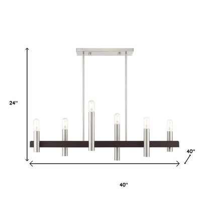 Six Light Dimmable Chandelier With Shades
