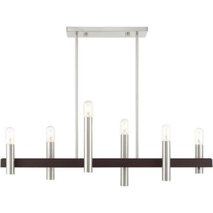 Six Light Dimmable Chandelier With Shades