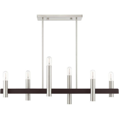 Six Light Dimmable Chandelier With Shades