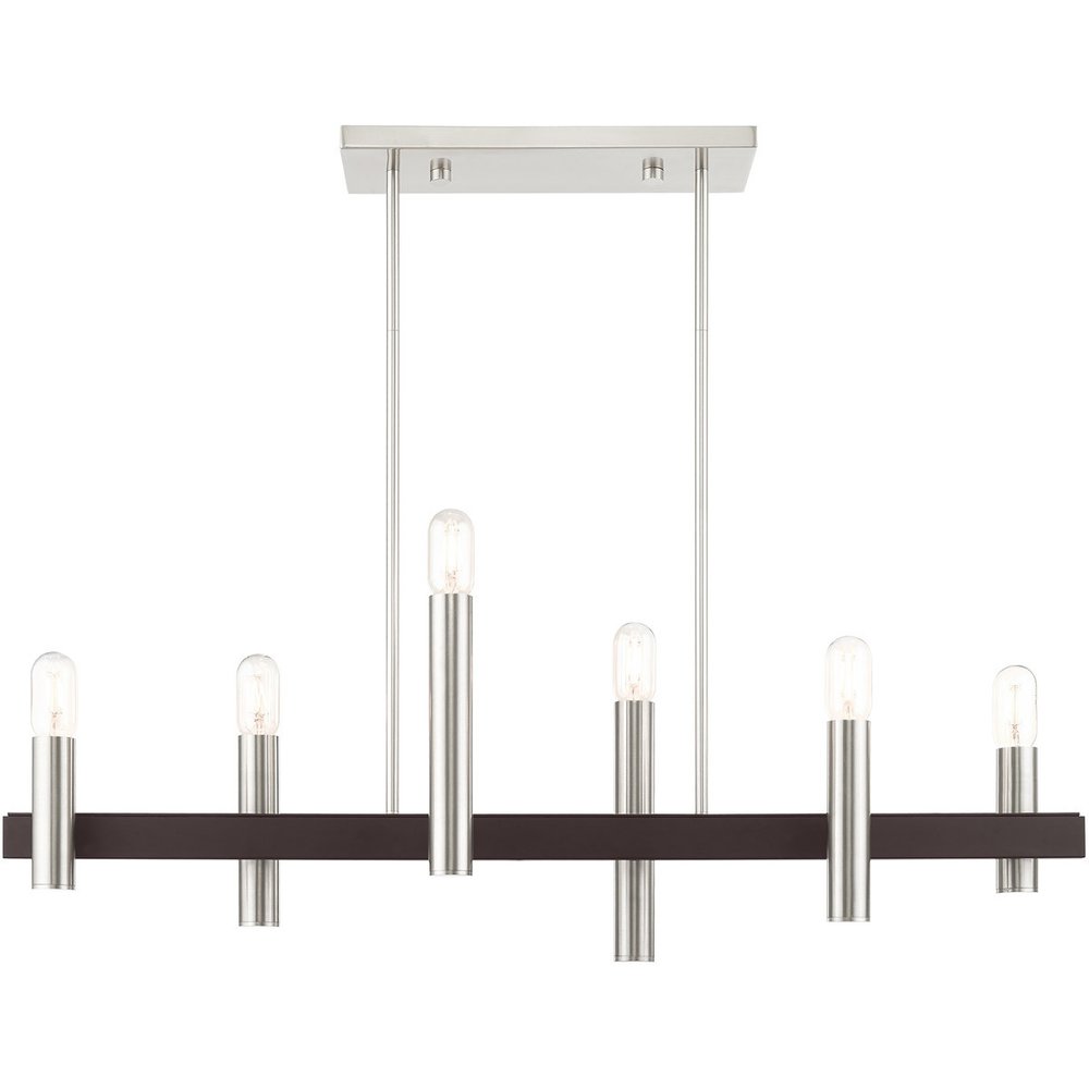Six Light Dimmable Chandelier With Shades