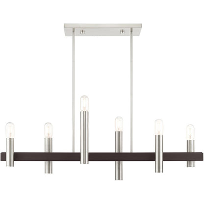 Six Light Dimmable Chandelier With Shades