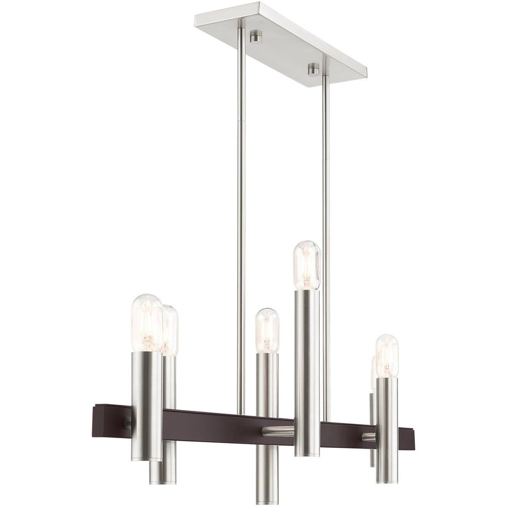 Six Light Dimmable Chandelier With Shades