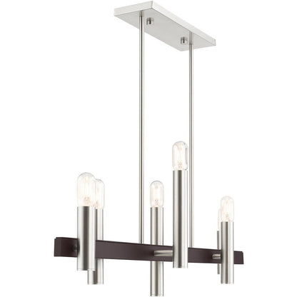 Six Light Dimmable Chandelier With Shades