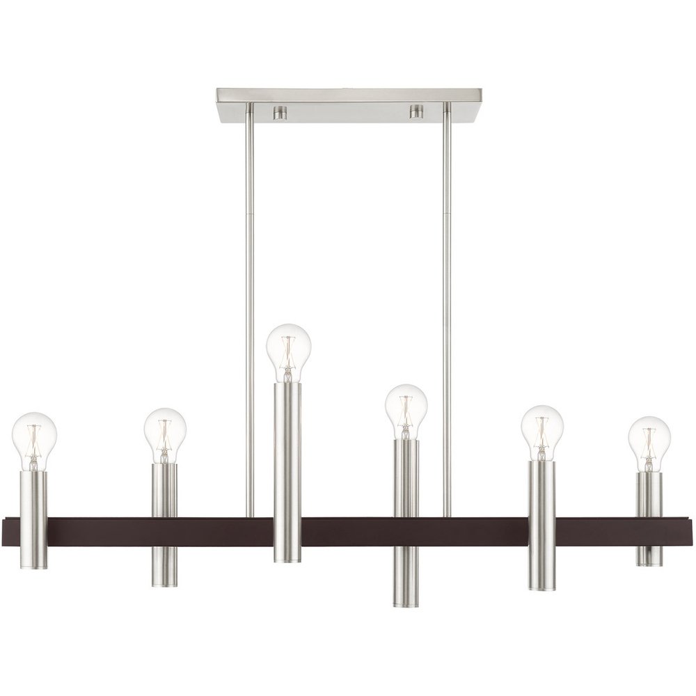 Six Light Dimmable Chandelier With Shades