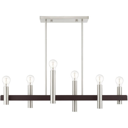 Six Light Dimmable Chandelier With Shades