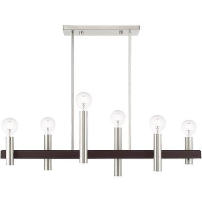 Six Light Dimmable Chandelier With Shades
