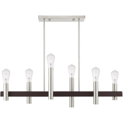Six Light Dimmable Chandelier With Shades