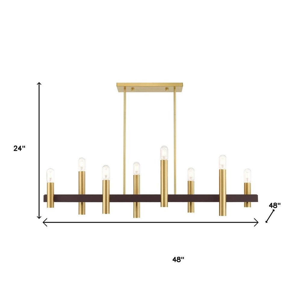 Eight Light Dimmable Chandelier With Shades