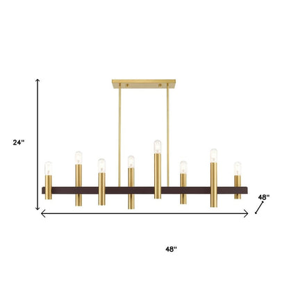 Eight Light Dimmable Chandelier With Shades
