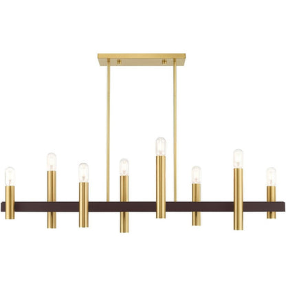 Eight Light Dimmable Chandelier With Shades