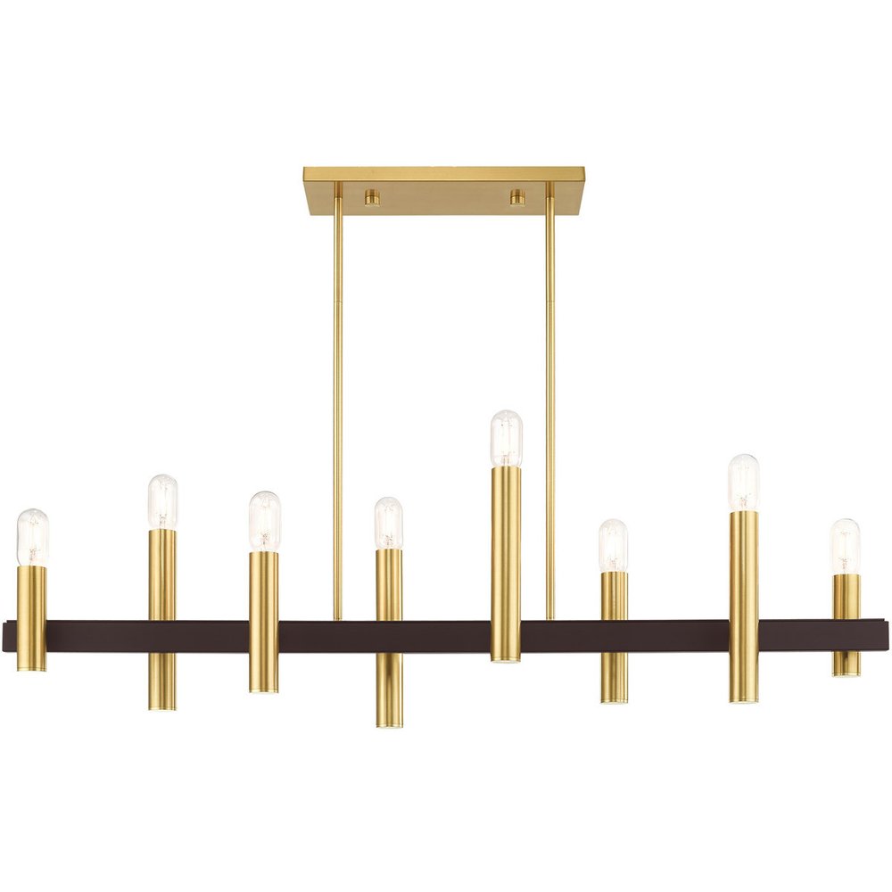 Eight Light Dimmable Chandelier With Shades