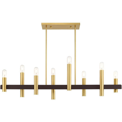 Eight Light Dimmable Chandelier With Shades