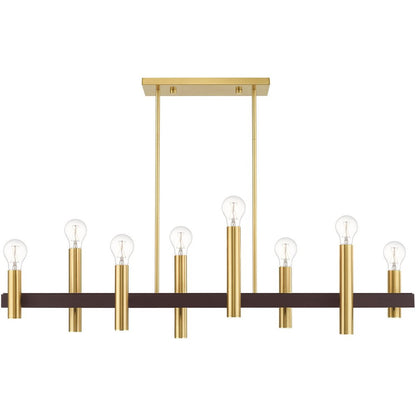 Eight Light Dimmable Chandelier With Shades