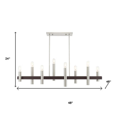Eight Light Dimmable Chandelier With Shades