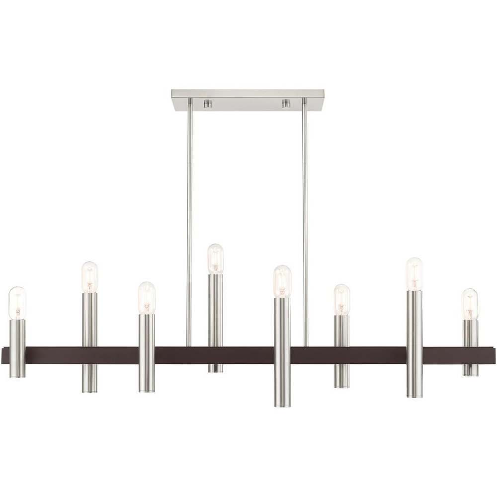 Eight Light Dimmable Chandelier With Shades