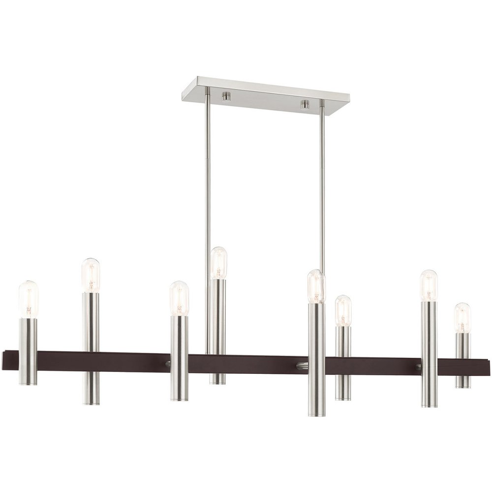 Eight Light Dimmable Chandelier With Shades
