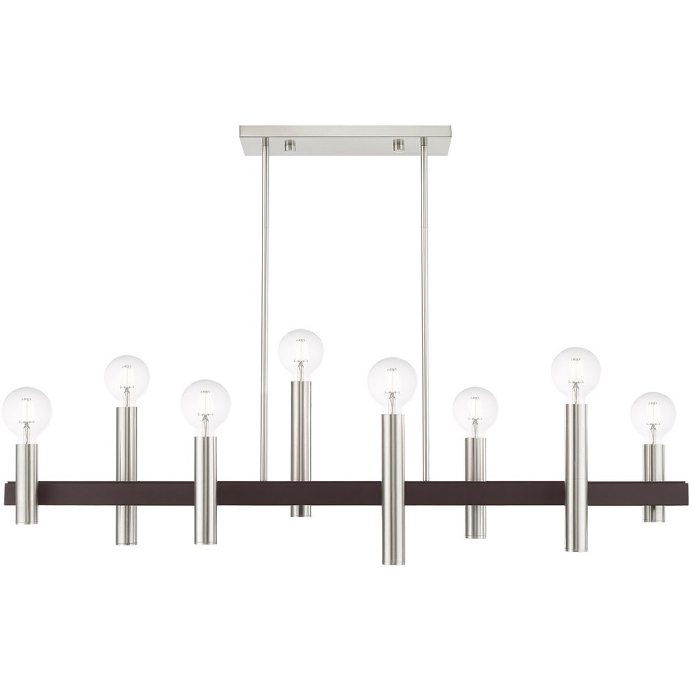 Eight Light Dimmable Chandelier With Shades