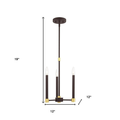 Three Light Dimmable Chandelier With Shades