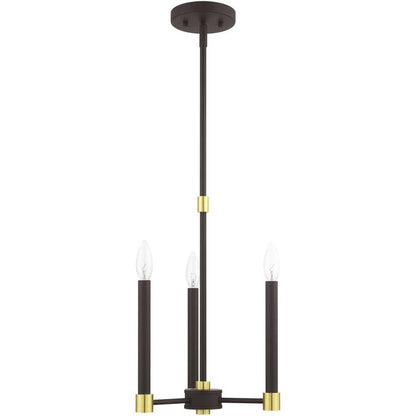 Three Light Dimmable Chandelier With Shades