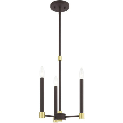 Three Light Dimmable Chandelier With Shades