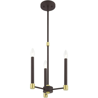 Three Light Dimmable Chandelier With Shades
