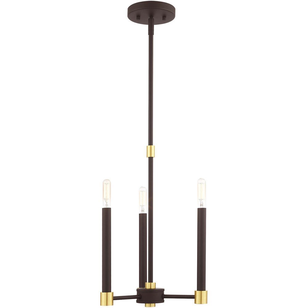 Three Light Dimmable Chandelier With Shades