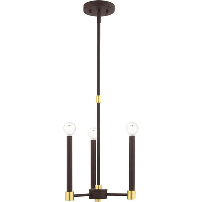 Three Light Dimmable Chandelier With Shades