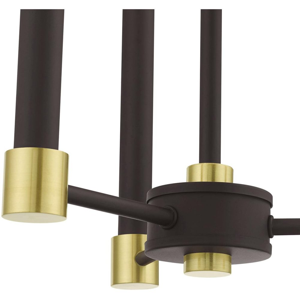 Three Light Dimmable Chandelier With Shades