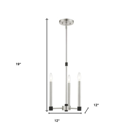 Three Light Dimmable Chandelier With Shades