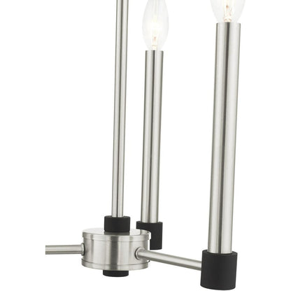 Three Light Dimmable Chandelier With Shades