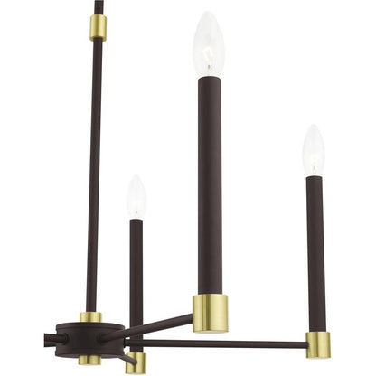 Five Light Dimmable Chandelier With Shades