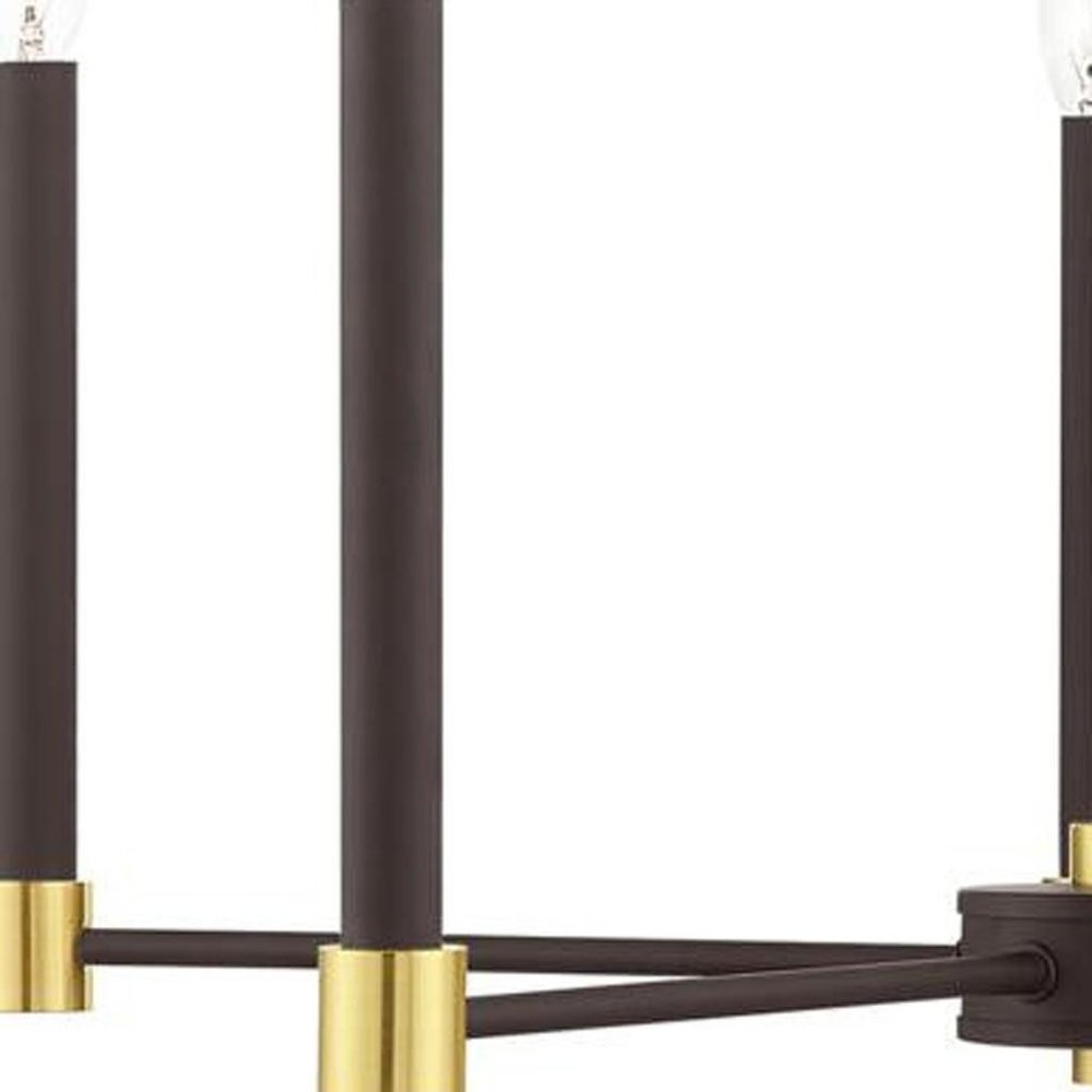 Five Light Dimmable Chandelier With Shades