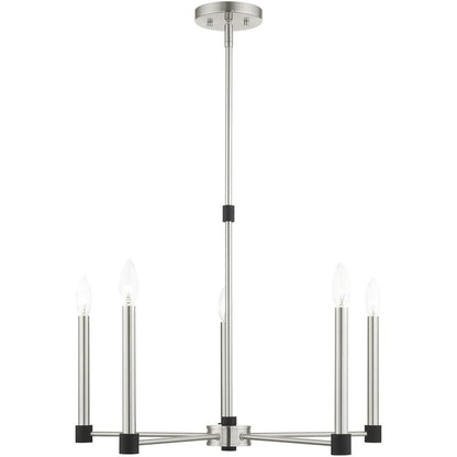 Five Light Dimmable Chandelier With Shades