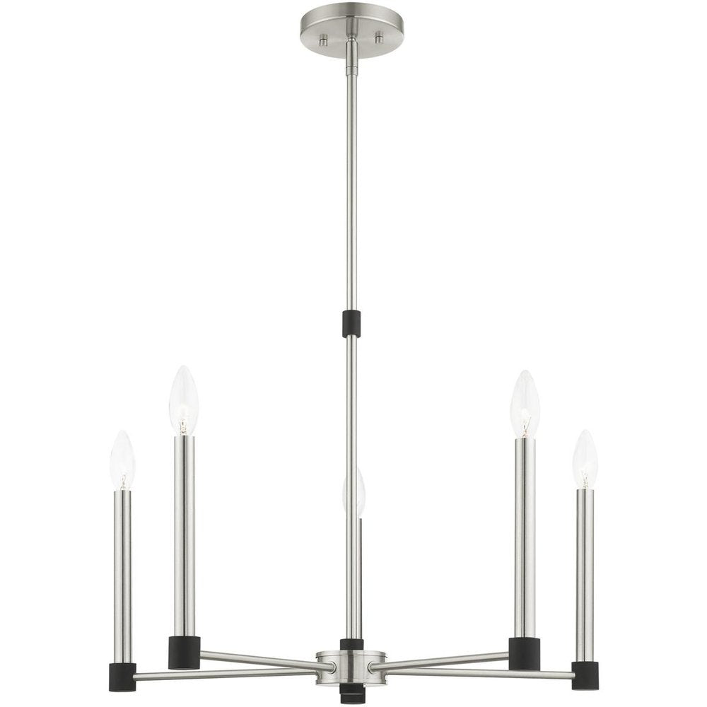 Five Light Dimmable Chandelier With Shades