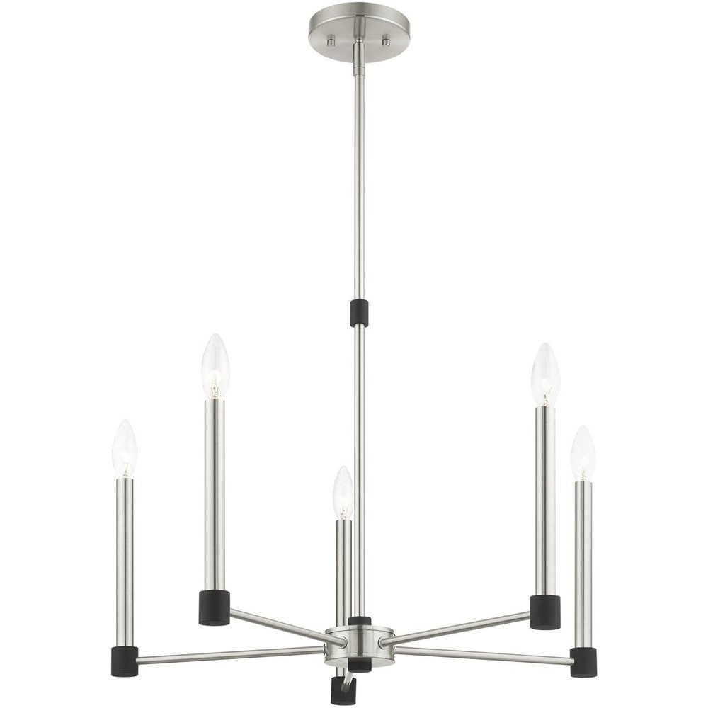 Five Light Dimmable Chandelier With Shades