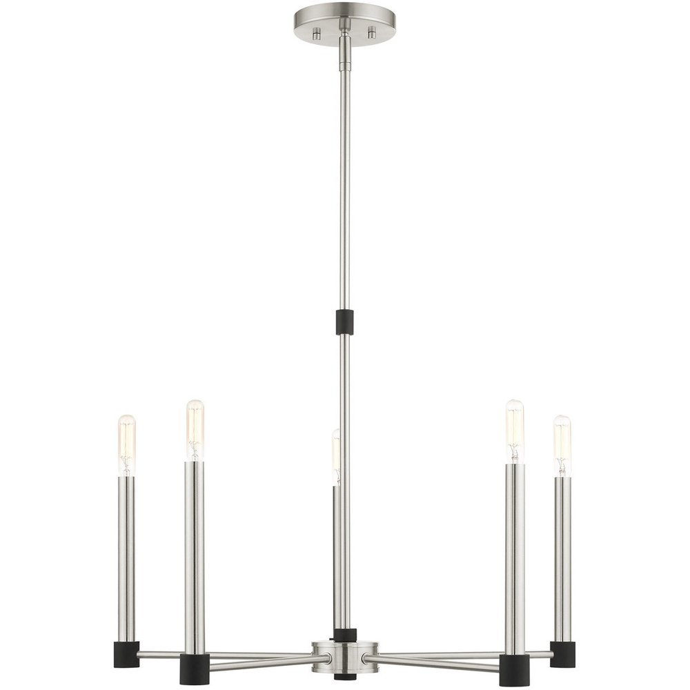 Five Light Dimmable Chandelier With Shades