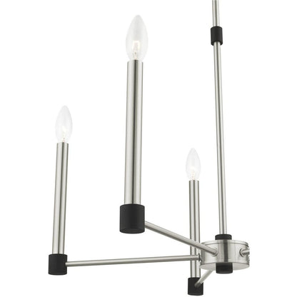 Five Light Dimmable Chandelier With Shades